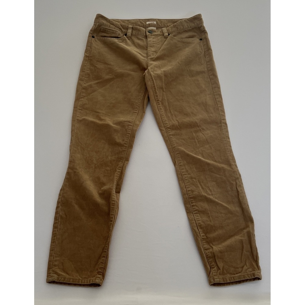 J Crew Toothpick Corduroy Pants Womens 28 Tan Skinny Casual 02655